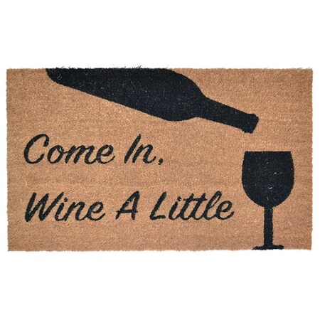 Imports Decor PVC Backed Coir Doormat Wine A Little IM307221